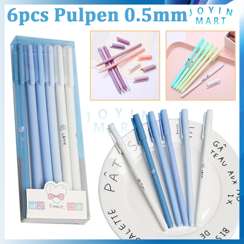 

6pcs Pulpen 0.5mm / Pena Morandi / Pulpen Hitam / Alat Tulis Sekolah