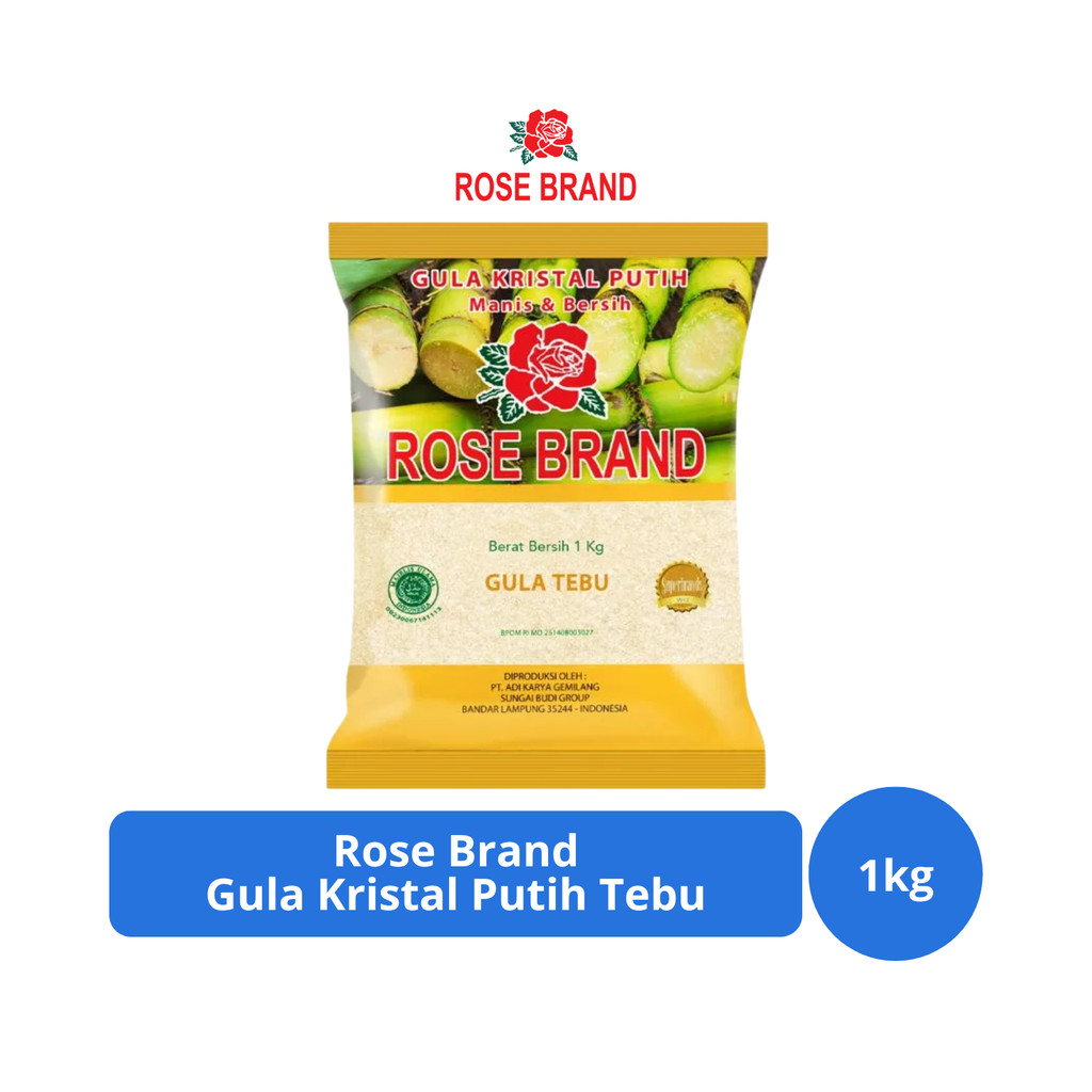 

Rose Brand Gula Kristal Putih Tebu 1kg Higienis