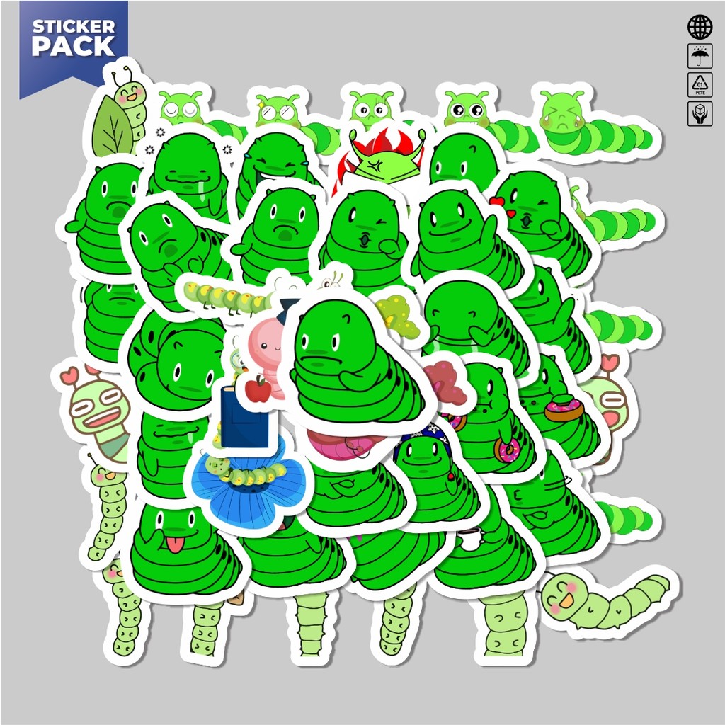 

[100PCS]Stiker Pack Hewan Ulat Bulu Aesthetic Vinyl Anti Air Dekorasi Sticker Laptop Buku Journal Koper Helm Casing HP Gitar Helm Skateboard