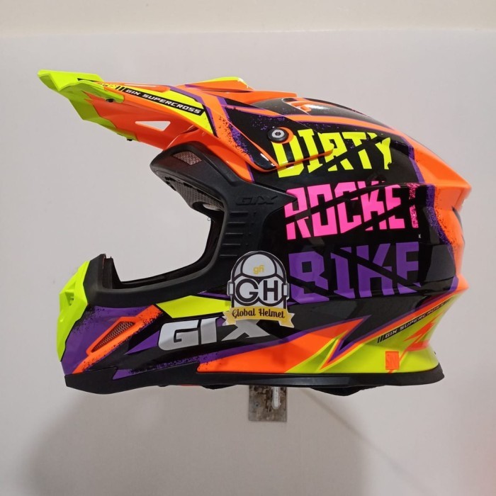 HELM CROSS GIX CROSS MOTIF SR-18 ORANGE FLUO JPX CROSS