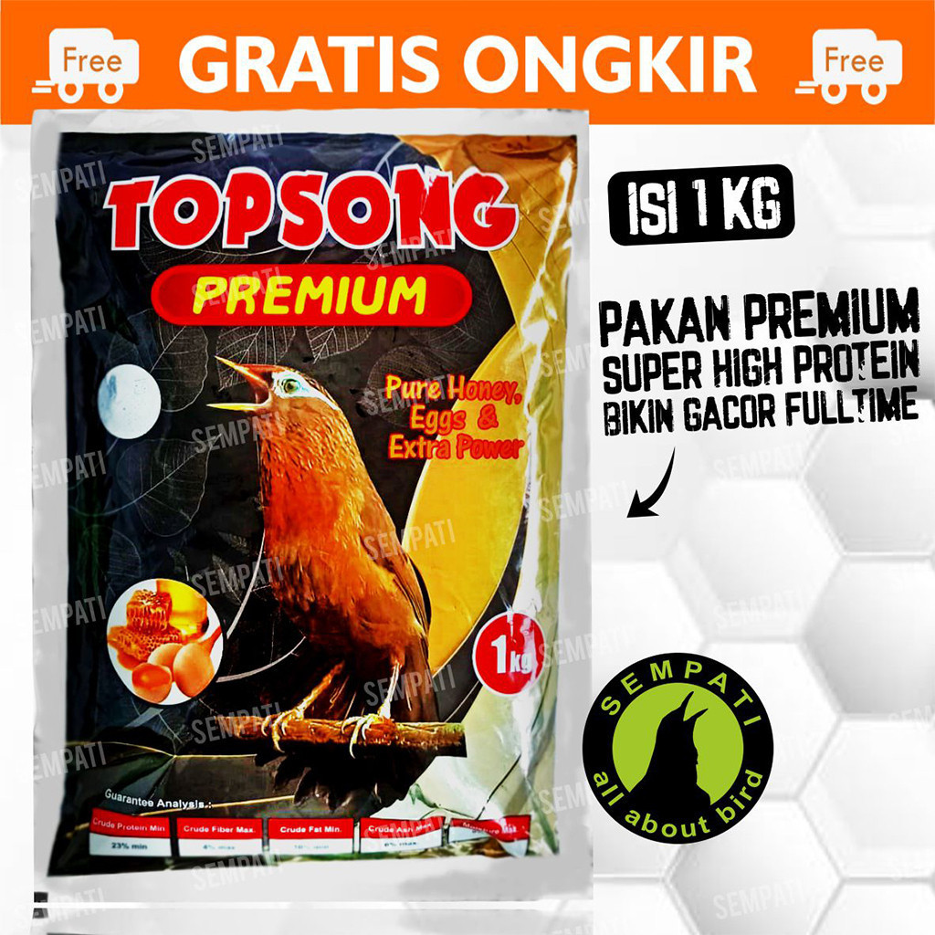 SEMPATI Topsong Top Song Premium Pakan Makanan Voer Pur Burung Wambi Hwa Mei Hwa Mei Murai Cendet Hi