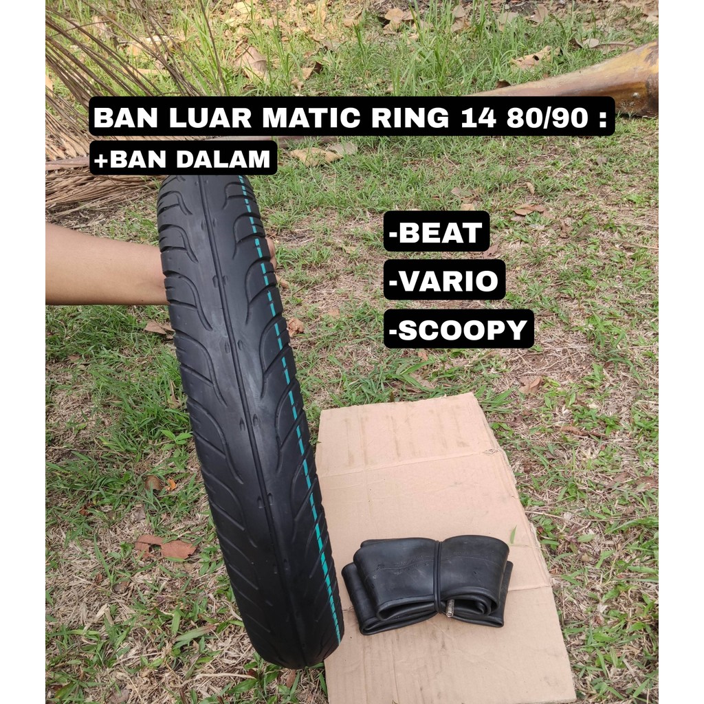 ASLI BAN LUAR + BAN DALAM RING 14 , Depan UNTUK MOTOR BEAT VARIO SCOOPY