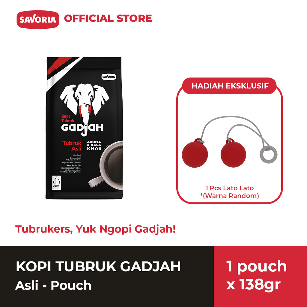 

Kopi Tubruk Gadjah Asli Pouch 138 g + Gratis Lato-Lato