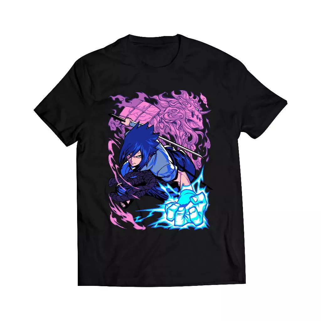 SASUKE UCHIHA SUSANOO MODE 0060 Kaos Anime Jepang T-Shirt Baju Wibu Distro Streetwear