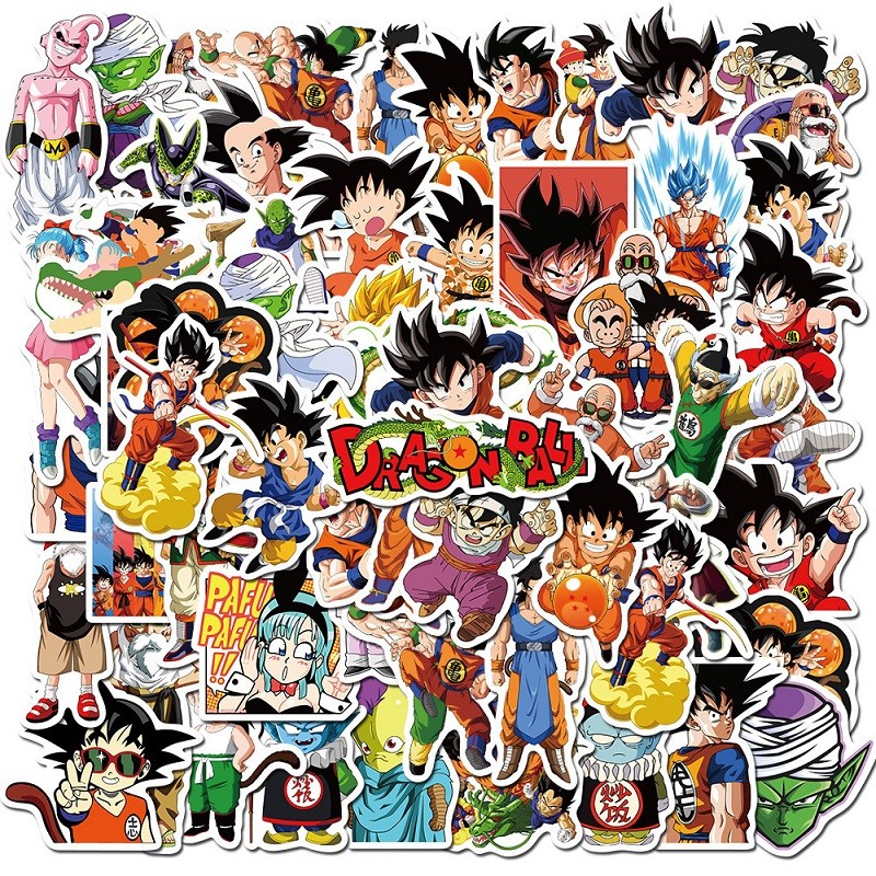 

50/100Pcs Anime Dragon Ball Super Saiyan Son Goku Cartoon Stickers Toy Notebook Motorcycle Skateboard Computer Mobile Phone