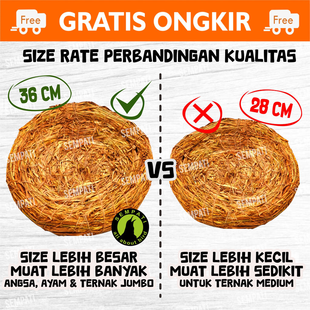 SEMPATI Tarangan Ayam Bebek Super Jumbo XXXL Sarang Susuh Serat Jerami Size Jumbo Besar Wadah Tempat