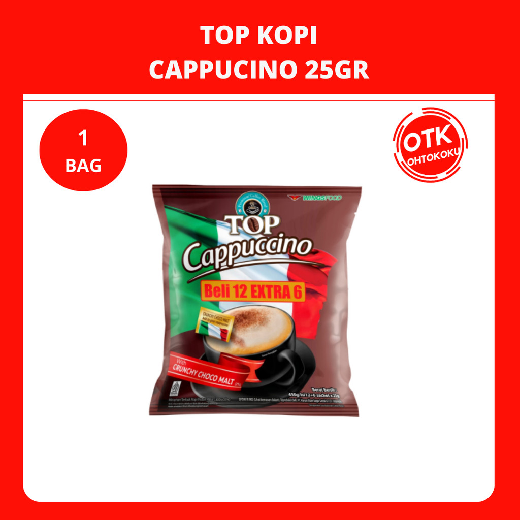 

TOP KOPI CAPPUCCINO 27GR - 1 BAG ISI 12 + 6 SACHET