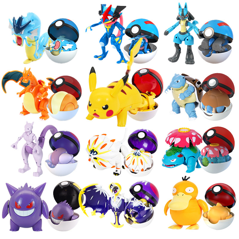 

Figure Pokemon deformation ball transform Action Gyarados Charizard Venusaur Blastoise Mewtwo Pikachu Poke ball Pokeball gift