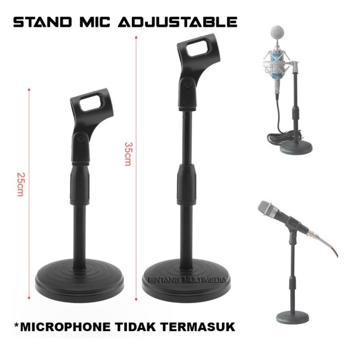 Stand Mic Meja Holder Mic Penyangga Tripod Microphone Podium Podcast