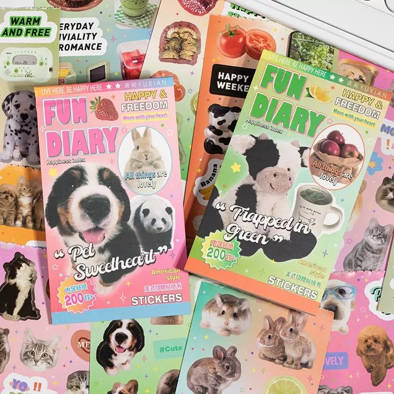 

MINKYS 20 sheets/Piece Kawaii Scrapbooking Stickers Journal Decorative Sticker Accessories Stationery