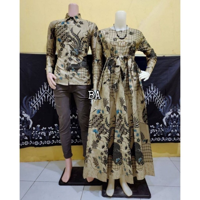 "WY.SY" -  TERLARIS gamis batik couple motif sekarjagad ijo - sekarjagad ijo, allsize-pria M