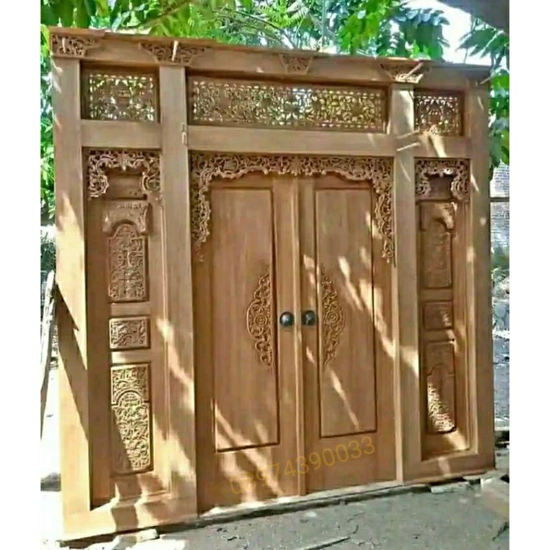Pintu Gebyok Minimalis, Pintu Gebyok jati Ukiran Jepara Ukuran 2,5 x 270cm
