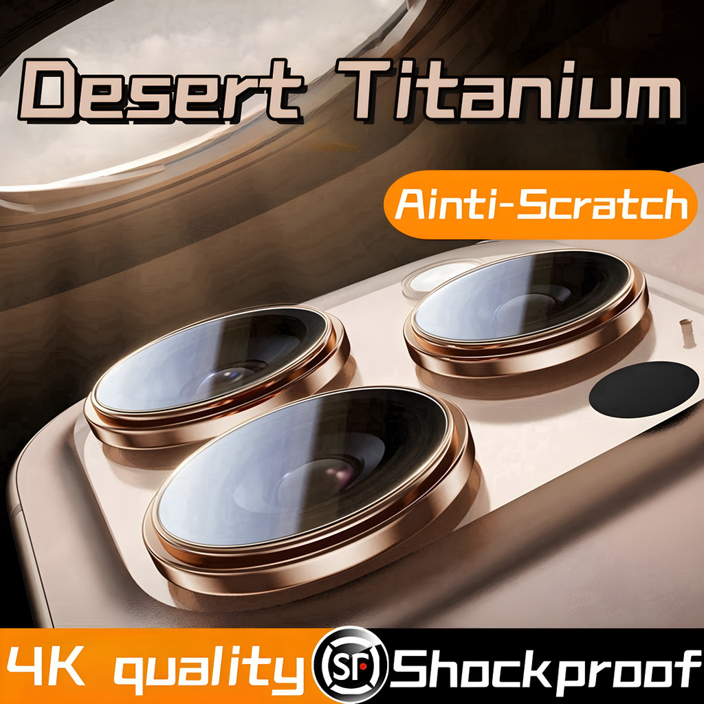 Mewah Desert Titanium Color Metal Ring Camera Lens Protectors for IPhone 11 12 13 14 15 Pro Max Plus