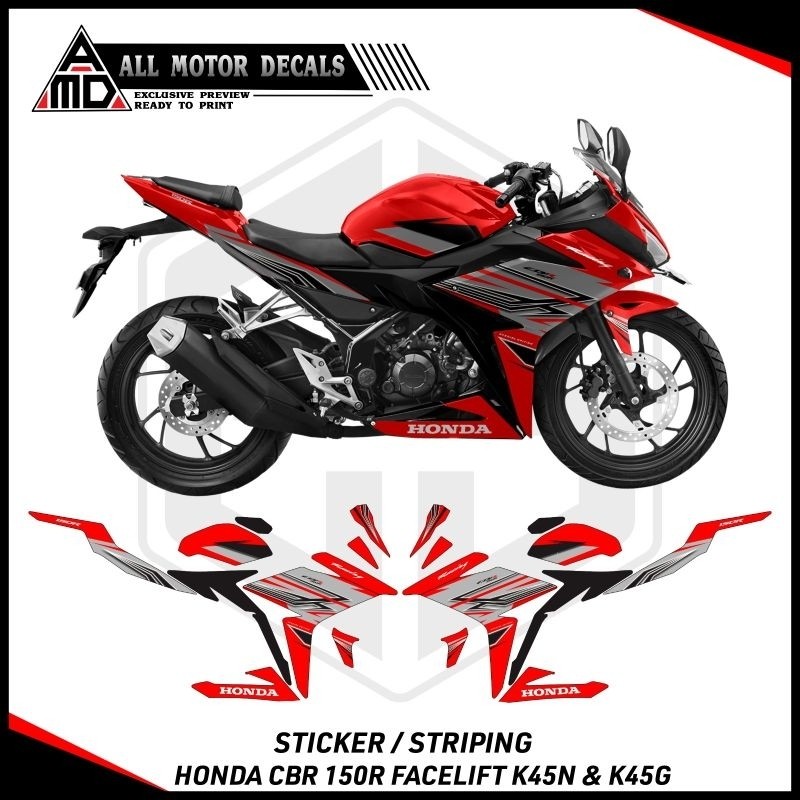 STRIPING CBR 150R FACELIFT K45N & K45G GRAFIS AIRBRUSH / STIKER HONDA CBR150R K45N / DECAL MOTOR CBR
