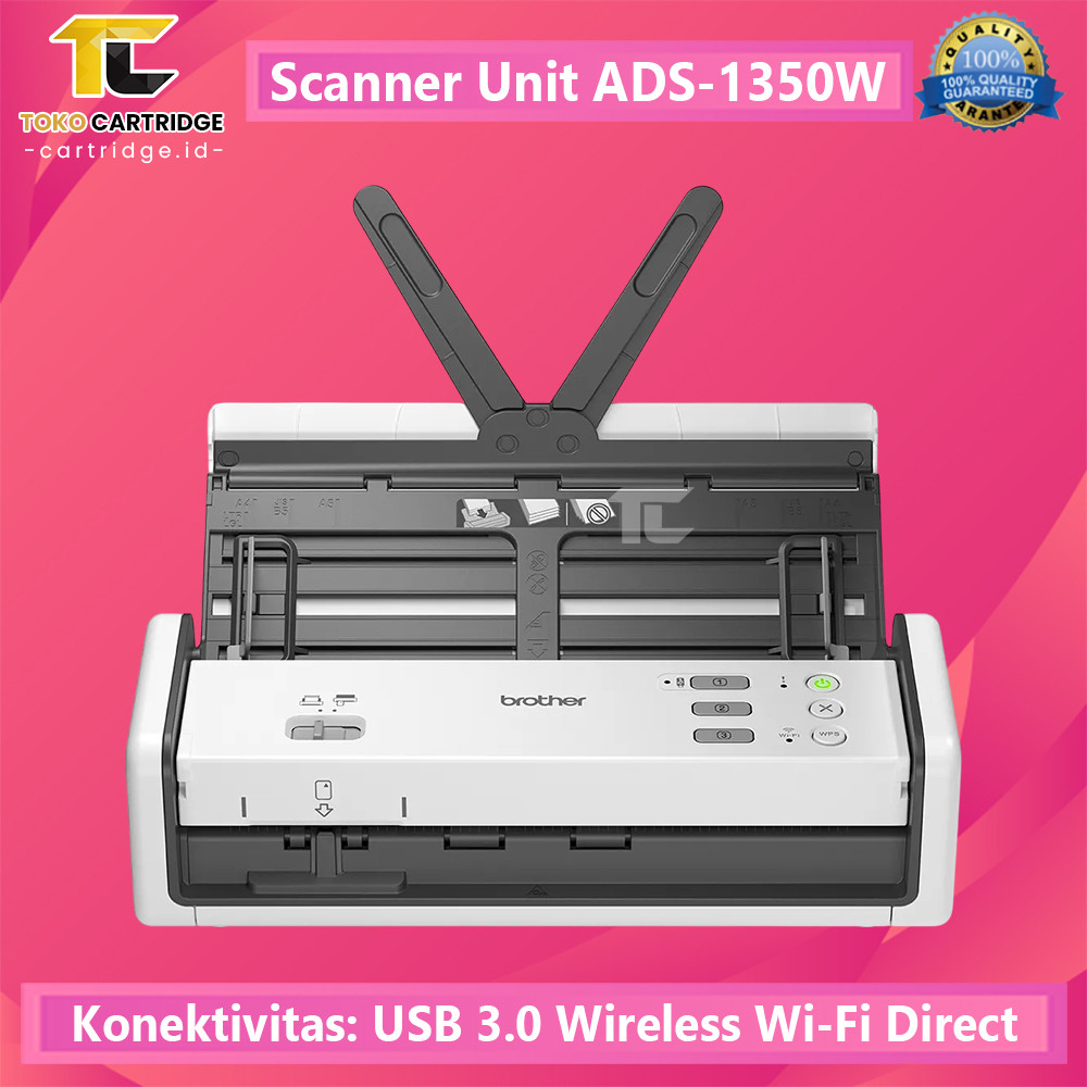 Scanner Portable Brother ADS-1350W Wifi Scanner Mobile Duplex ADF Wireless ADS1350W Garansi Resmi / 