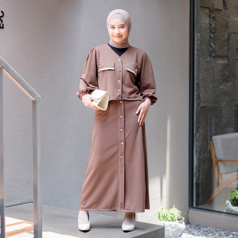 sabeen officeware | Mybamus Luna Set Rok - Setelan Atasan Crop Rok Wanita - One Set Crop - Rok Kanci