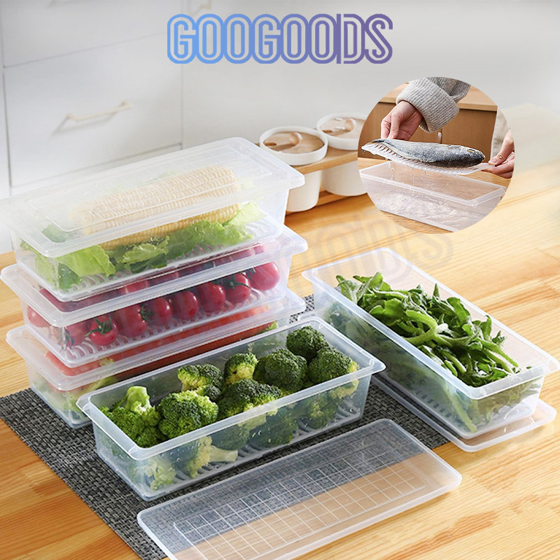 Container Kulkas Wadah Makanan/Wadah Penyimpanan Sayur Ikan Snack Serbaguna/Kulkas Storage Box Multi