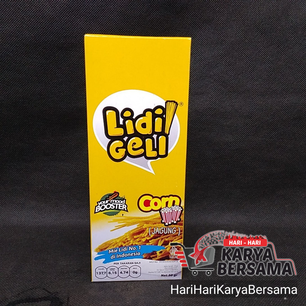 

MAKANAN RINGAN SNACK LIDI GELI MIE LIDI SWEET CORN 50GR
