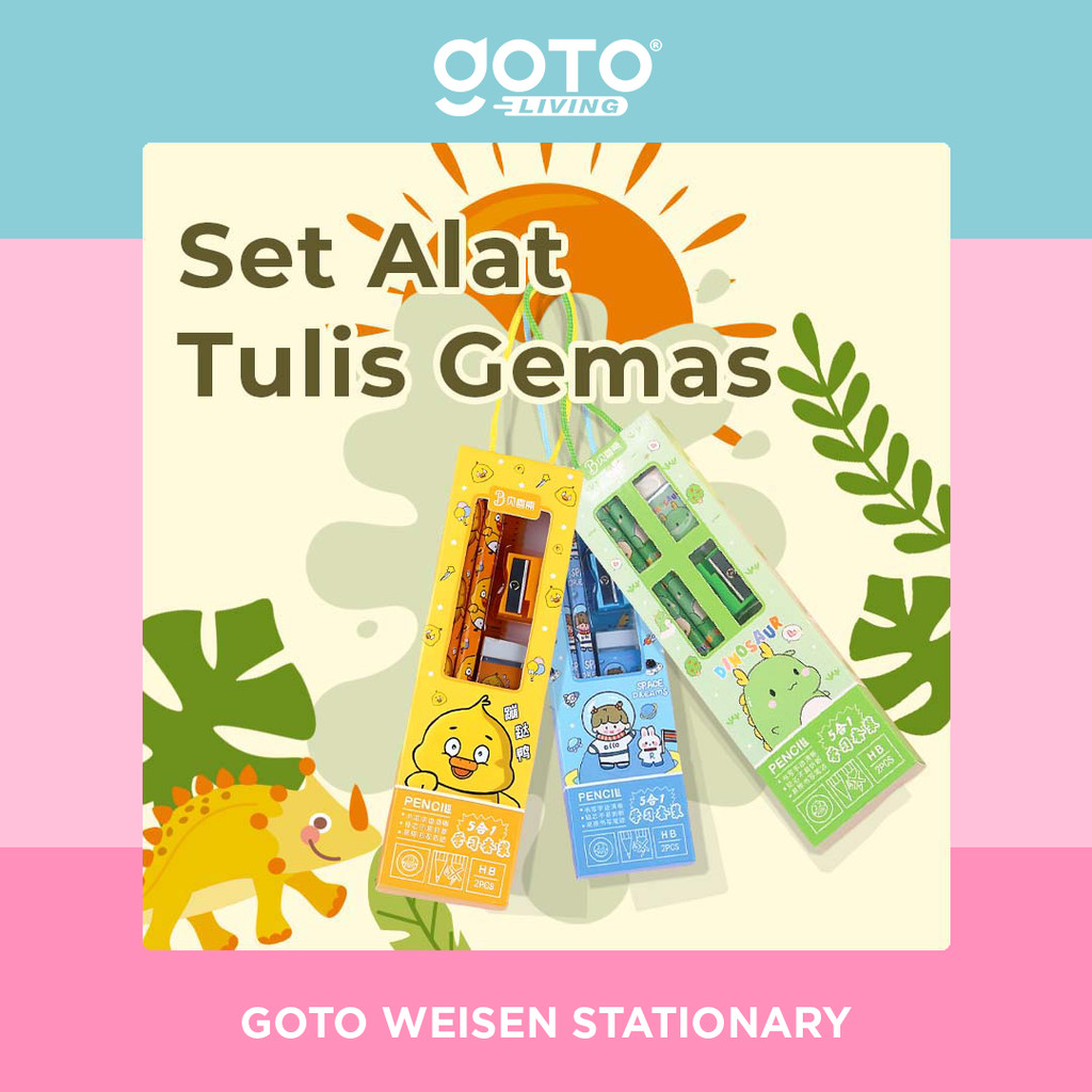 

Goto Weisen Set Paket Alat Tulis Penghapus Serutan Pensil Penggaris