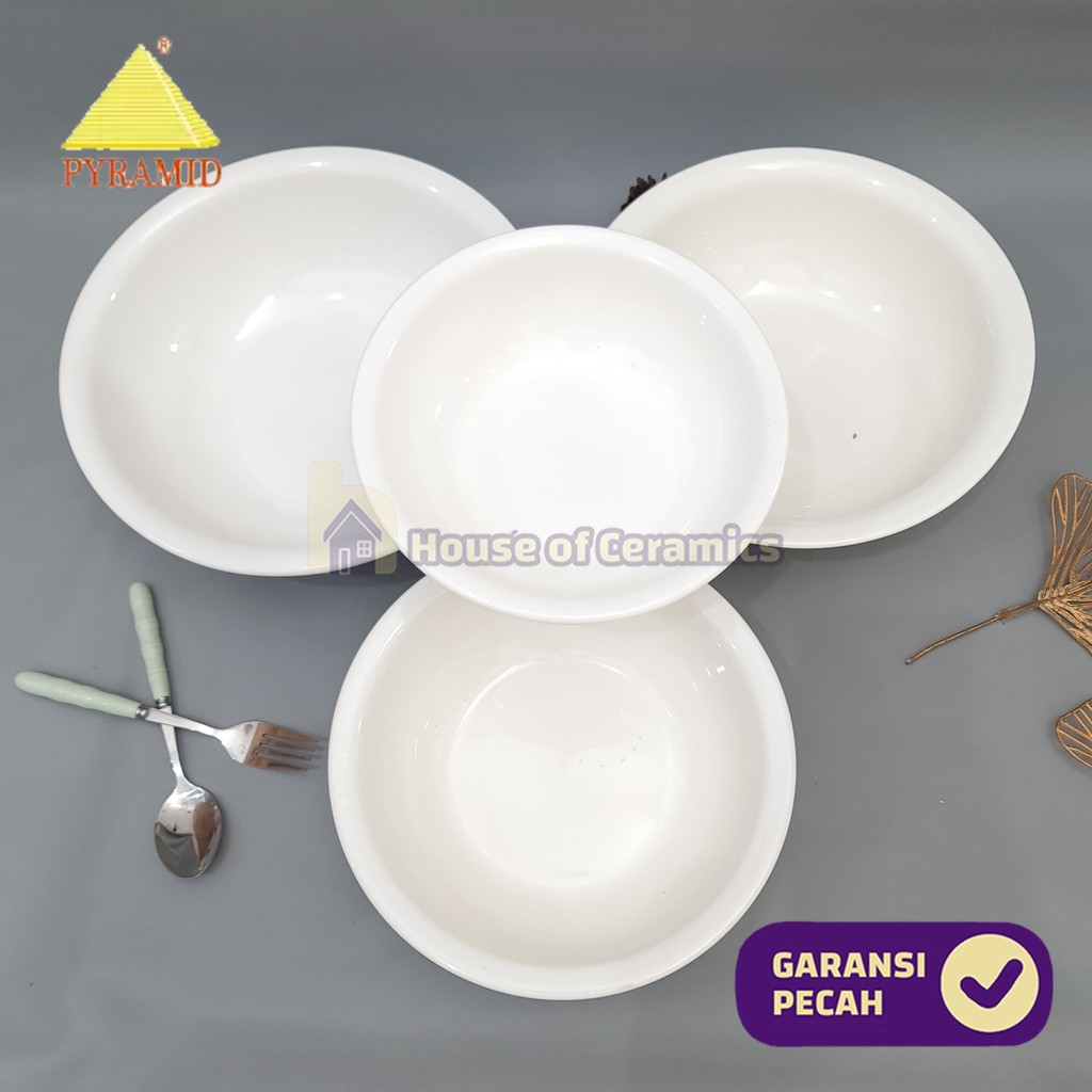 PYRAMID Mangkok Keramik  SUP SERIES Mangkok Restoran Besar Cantik Aesthetic Polos