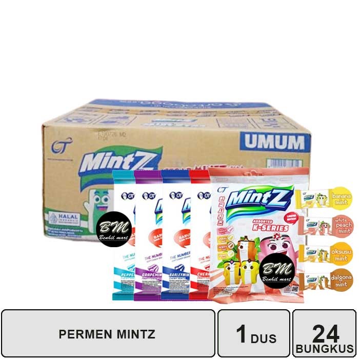 

1 DUS ISI 24 ZAC / BUNGKUS PERMEN MINTZ