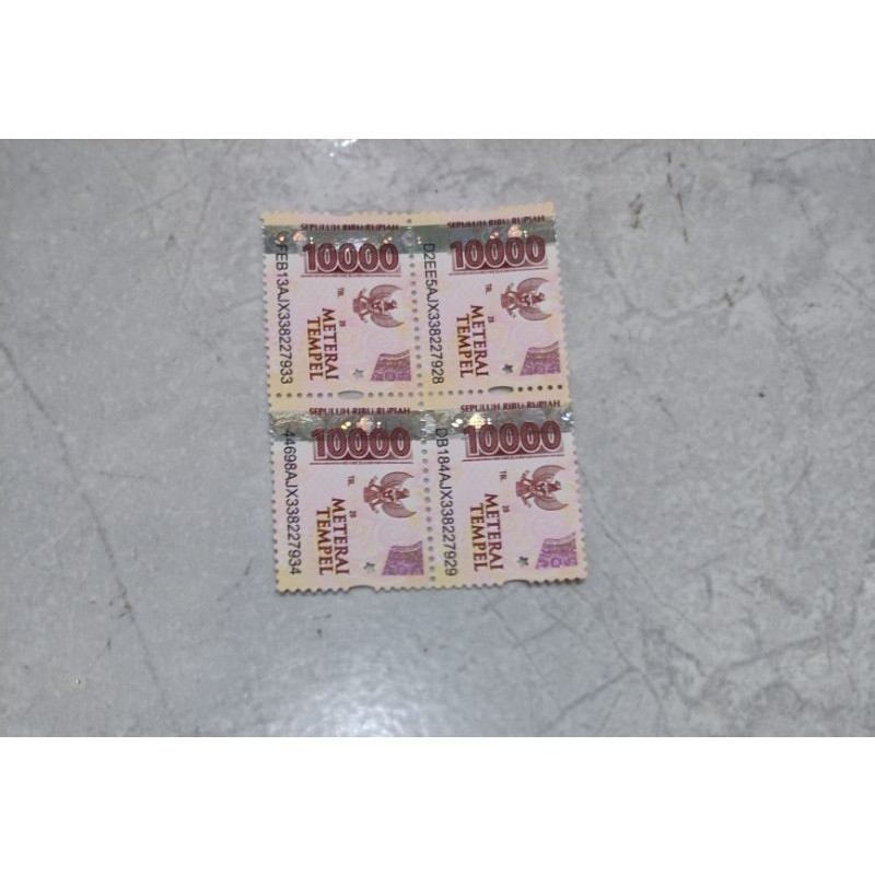 

Materai tempel 10000 TERUJI LOLOS SINAR UV ULTRAVIOLET - MATERAI BARU BUKAN BEKAS 100% ORIGINAL POS( Gratis Ongkir ) /1 PCS