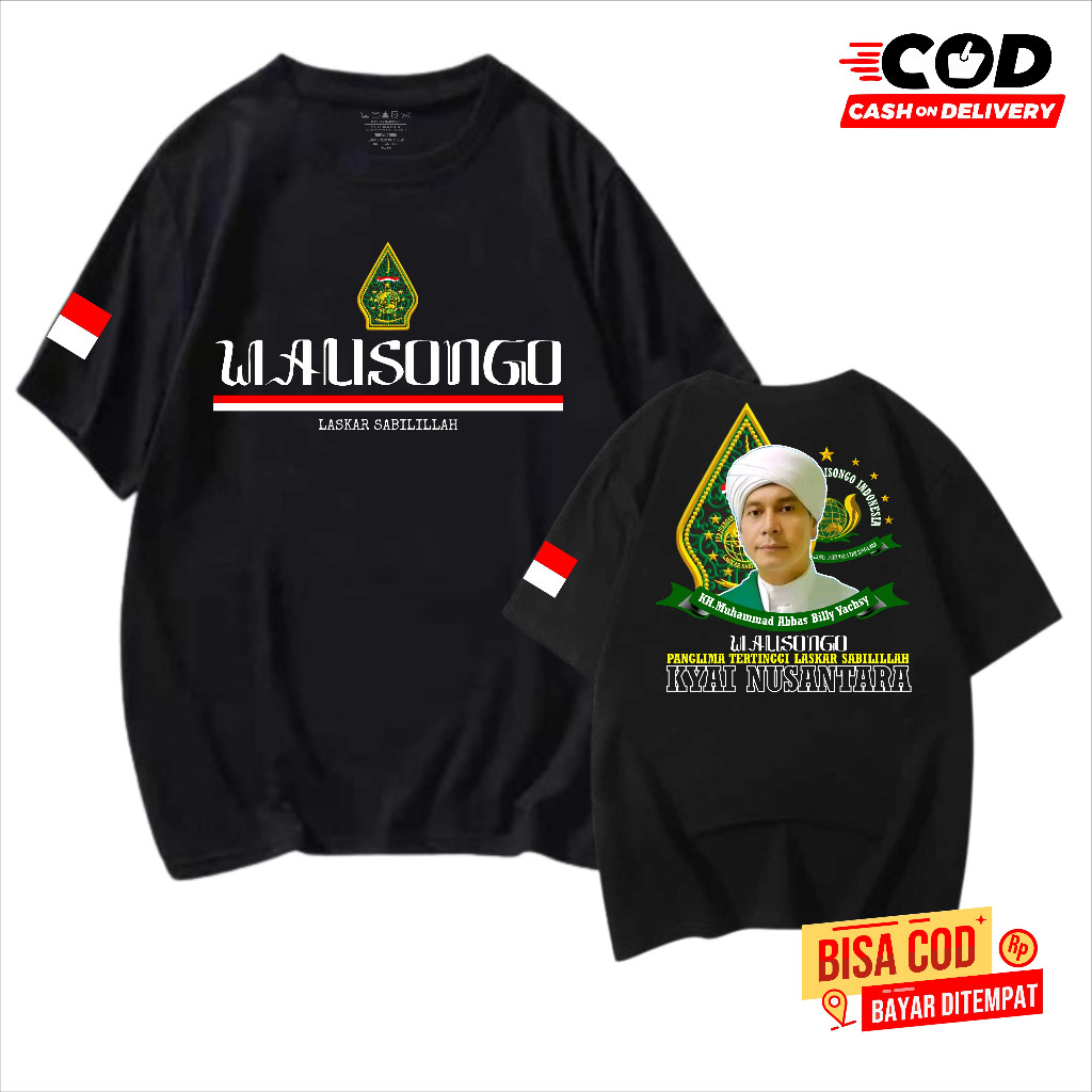KAOS KYAI LASKAR SABILILLAH DISTRO UNISEX WALISONGO DISTRO GUS ABAS NAHDHATUL ULAMA ISLAMI KYAI NUSA