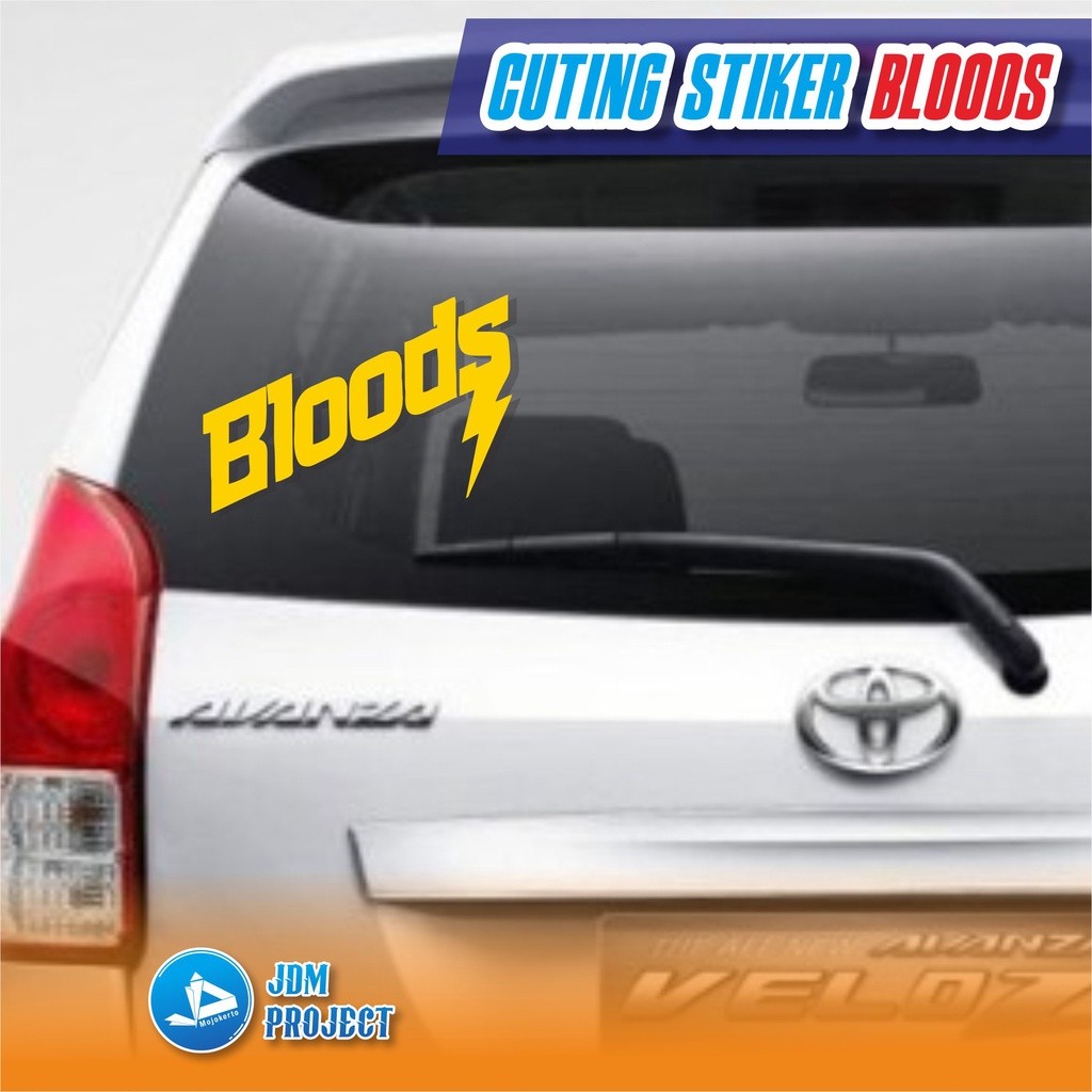 Cetak Kilat -  - Stiker Bloods Bahan Reflective Vinyl Mobil Motor Laptop Helm