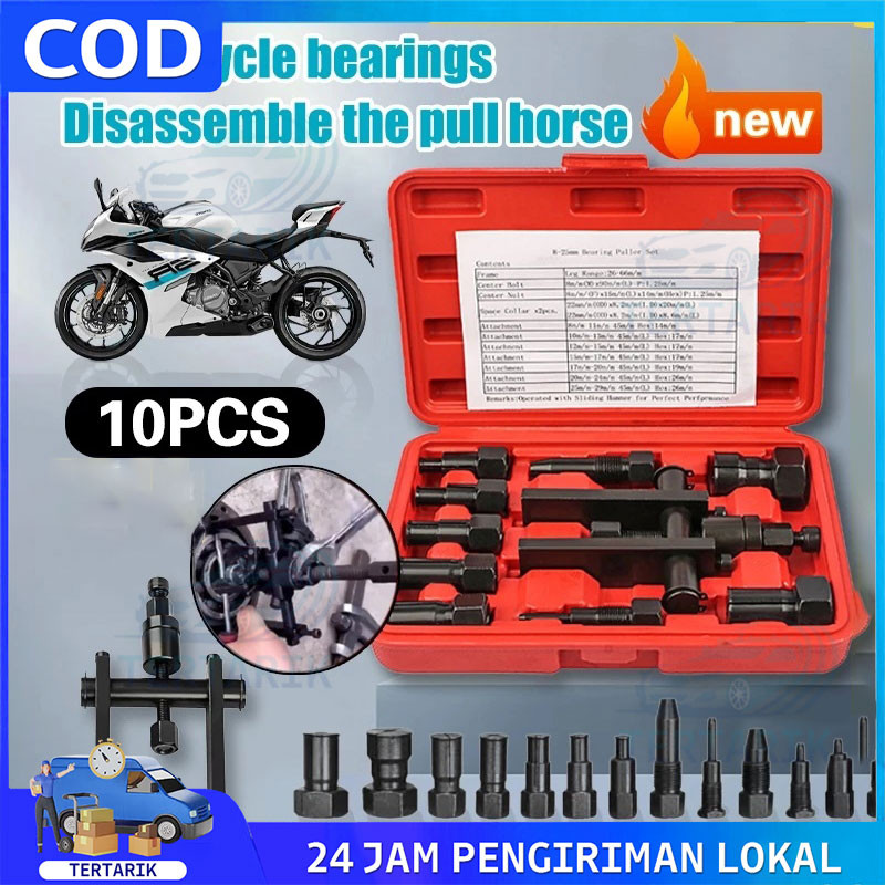 10pcs Tracker bearing Puller Set Treker Pencabut Bearing Set Treker Cabut Bearing Dalam Treker Pembu