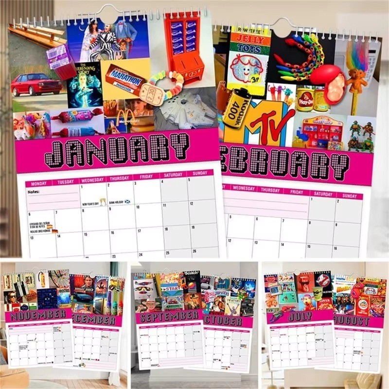 

2025 Calendar 12 Month Calendar Calendar For Nostalgia Back To The 80s 80's Paper Flip Edition Nostalgia Wall Calendar