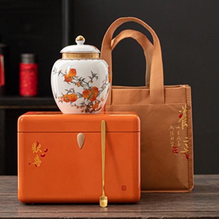 Guci Kecil Penyimpanan Daun Teh Toples Rempah Keramik In Luxury Box