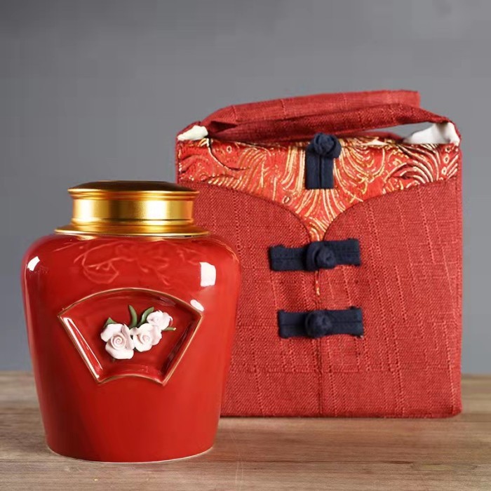 Tempat Daun Teh Keramik Kedap Toples Keramik Lucu Premium Gift Box