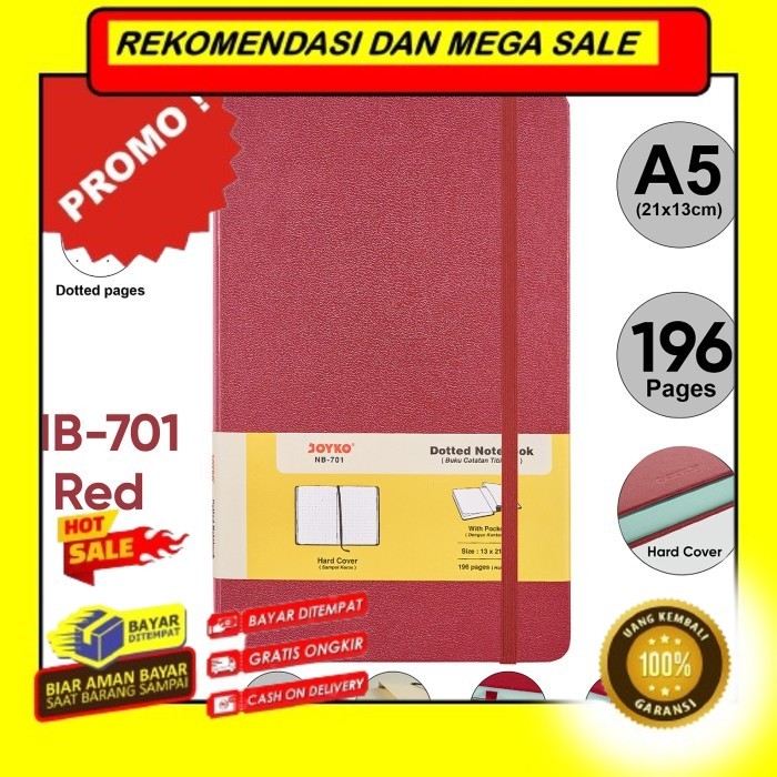 

Rekomendasi Terlaris Notebook Buku Tulis Catatan Diary Agenda Joyko Hard Cover - A5-Dotted Red Promo