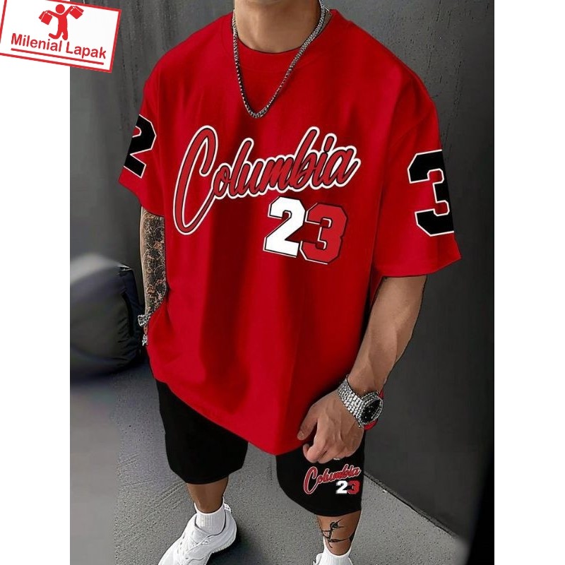 Kaos Columbia 23 Big Size 6XL 5XL 4XL 3XL 2XL XL L M S Kaos Korean style Casual Harajuku HIP HOP Bah