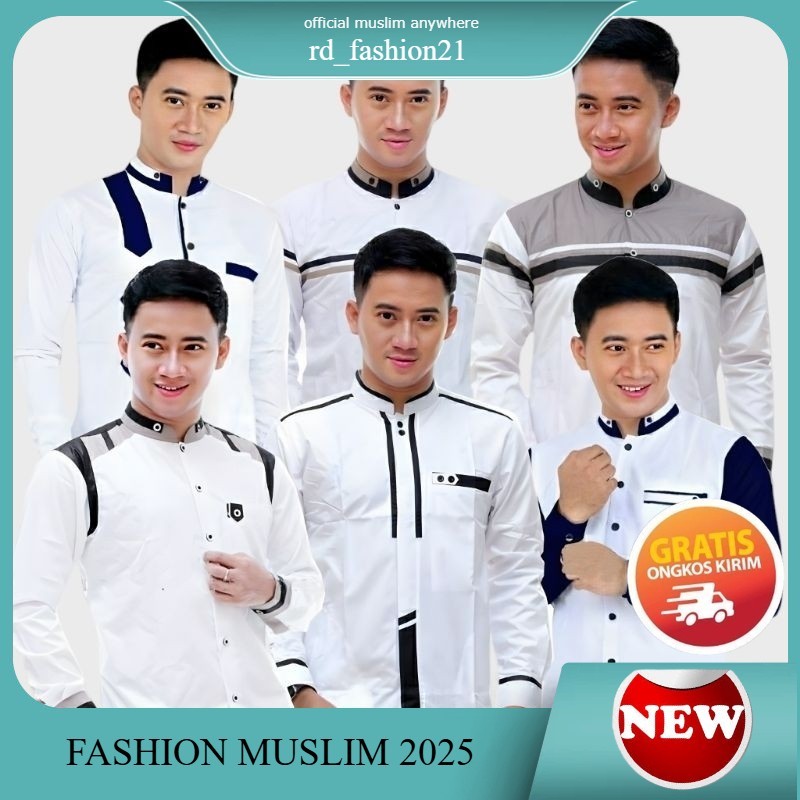 Kemeja BAJU KOKO PRIA KEREN MURAH MODERN PUTIH | SERAGAM HADROH | KOKO GUS AZMI TERBARU | KOKO MURAH