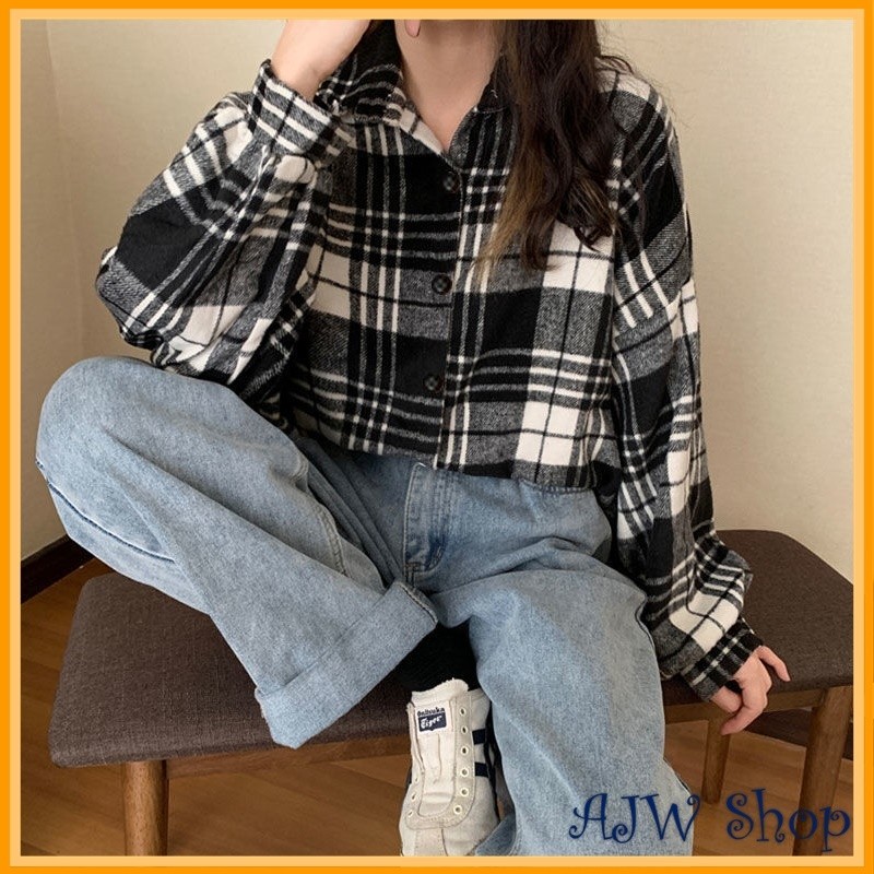 KEMEJA FLANEL WANITA LENGAN BALON OVERSIZE IMPORT TEBAL PREMIUM | ATASAN KEMEJA WANITA JUMBO IMPORT 