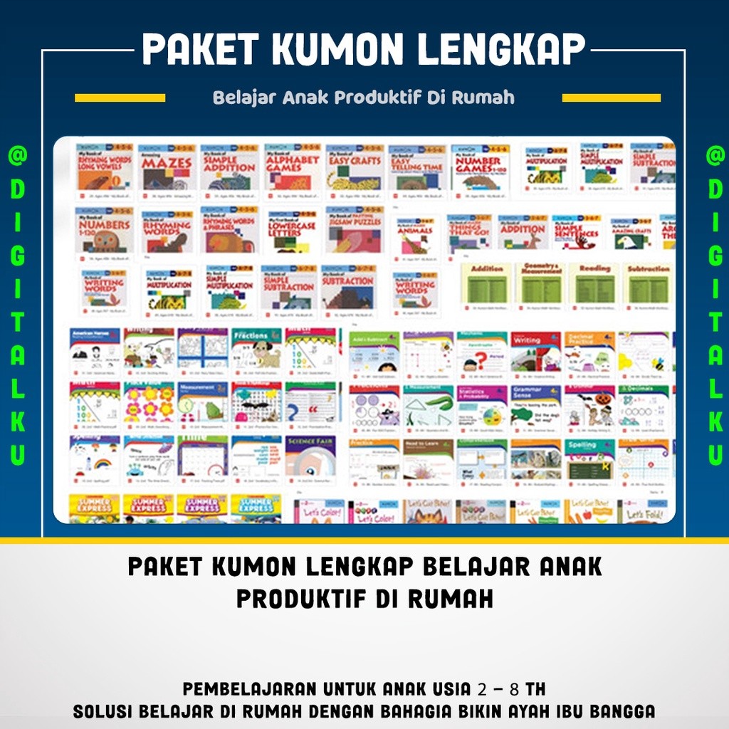 Termurah Paket Kumon Lengkap Belajar Anak Produktif Di Rumah