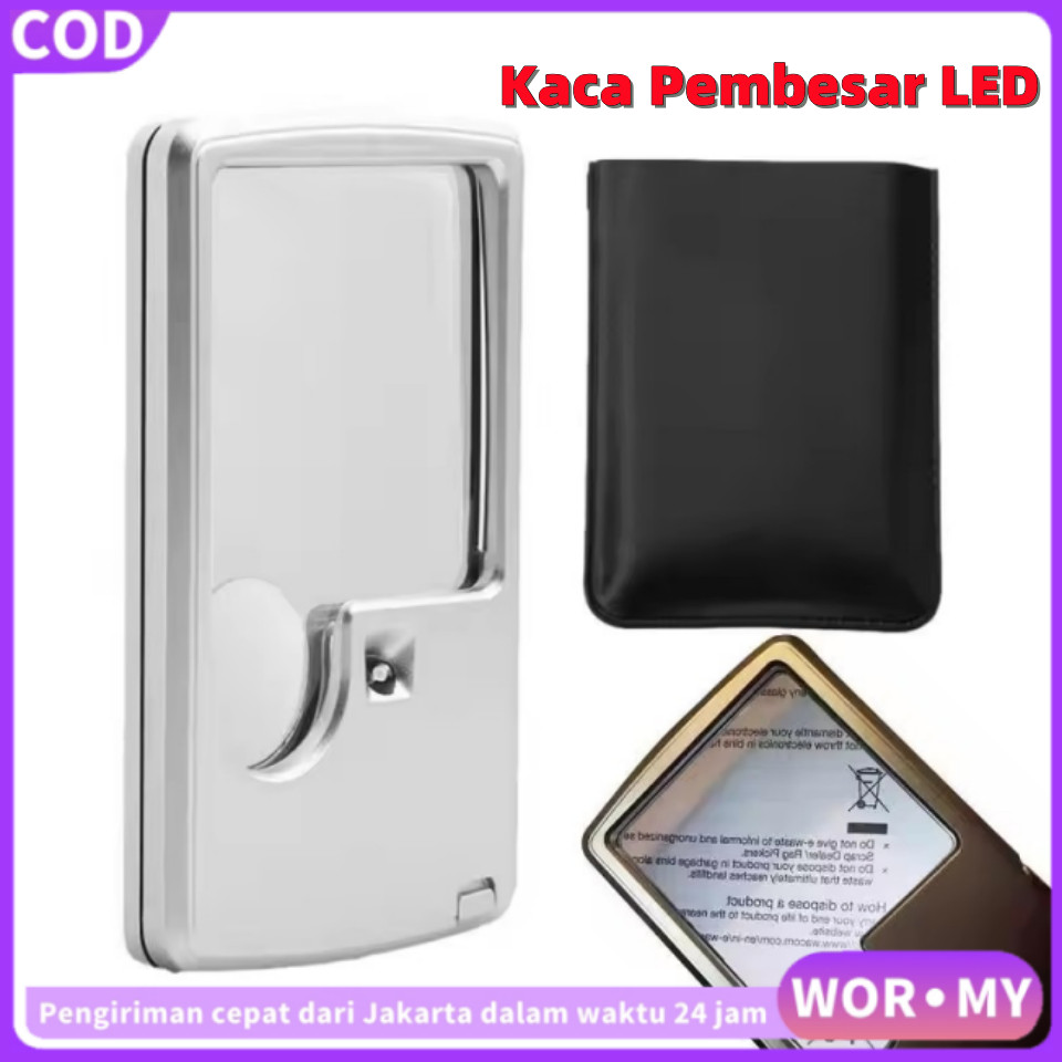 

WORMY Kaca Pembesar LED Kartu Nama Lensa Optik Akrilik Portabel Kartu Lampu Led Persegi Panjang Ultra Tipis/ Thin Rectangular