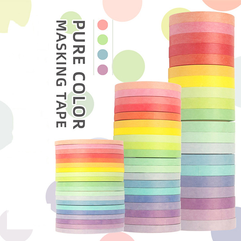 

20pcs Washi Tape Set Rainbow Decorative Washi Tape Stationery Colorful 5m 3/5/7.5mm Basic Diary Masking Tape Adhesive Washitape