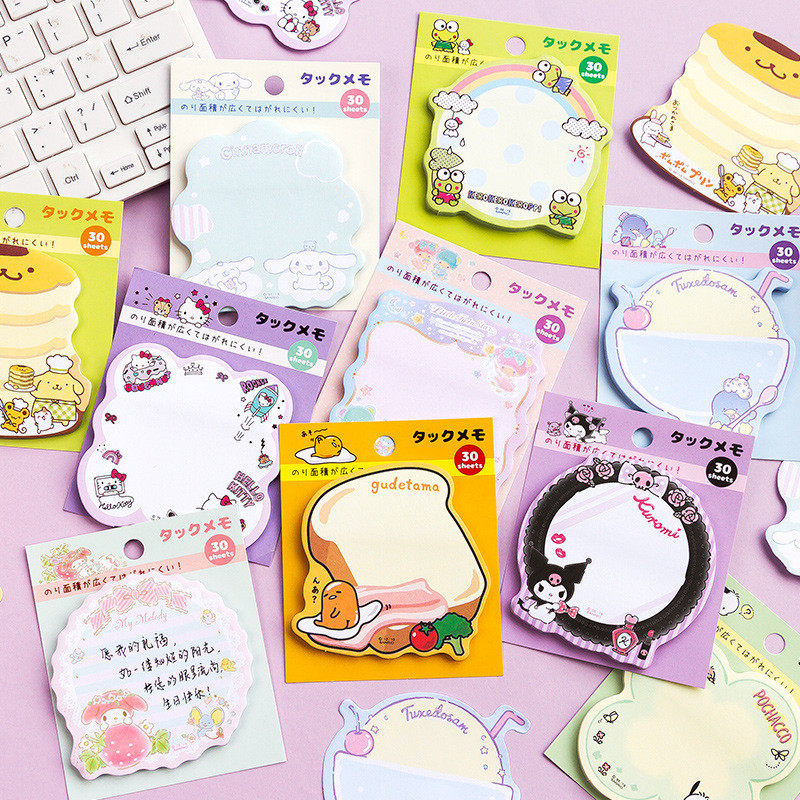 

Keroppi Kuromi Cinnamoroll Memo Pad Sanrio Pochacco Sticky Notes Stationery Label Notepad Planner Sticker Post School Supplies