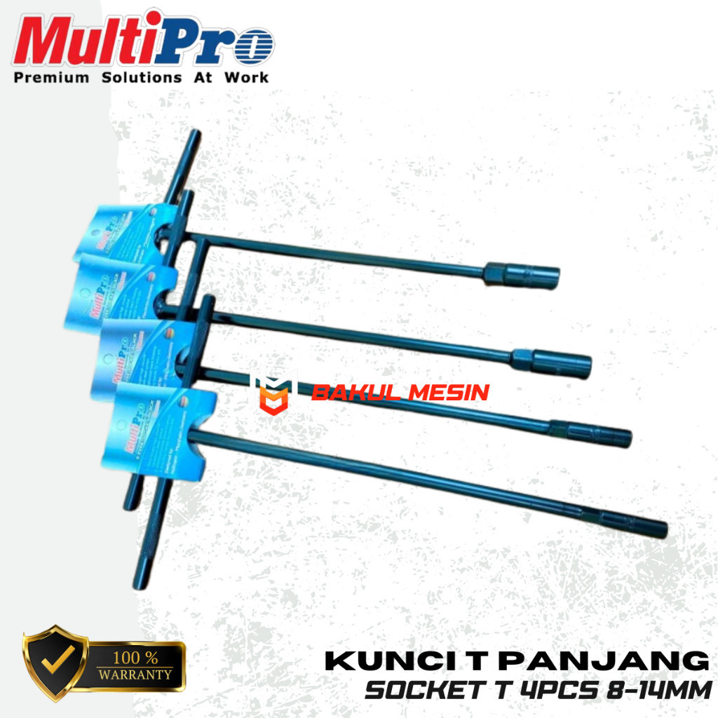 PAKET kunci T panjang kunci shock T socket T 4pcs MULTIPRO 8-14mm