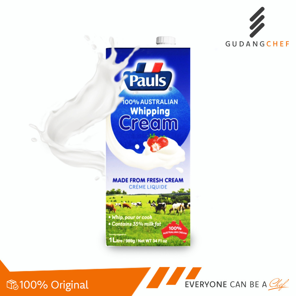 

Pauls Whipping Cream 1 Litre - Krim Kocok Serbaguna untuk Kue & Masakan
