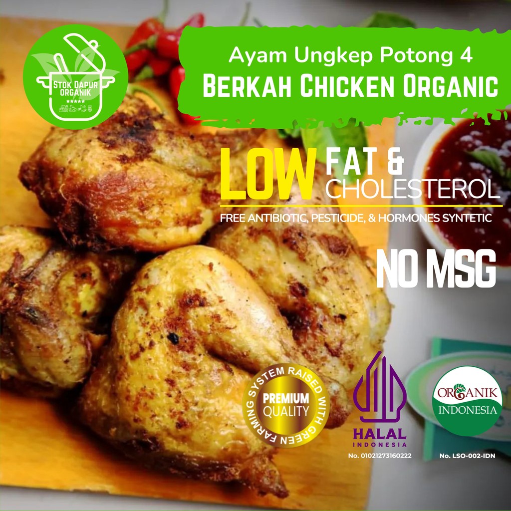 Berkah Chicken Ayam Broiler Organik Prebiotik Ungkep Beku/Frozen