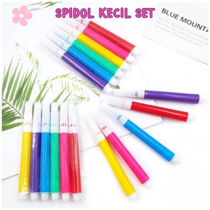 

[ MJA ] Spidol Gambar Tulis Mini Kecil Travel 6pcs Warna Warni spidol mini