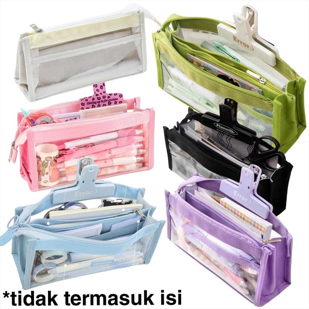 

MW027 Tempat Pensil Kanvas Segitiga SD SMP Kuliah Pencil Case Bolpoin Kotak Dompet Pouch Stationary Alat Tulis
