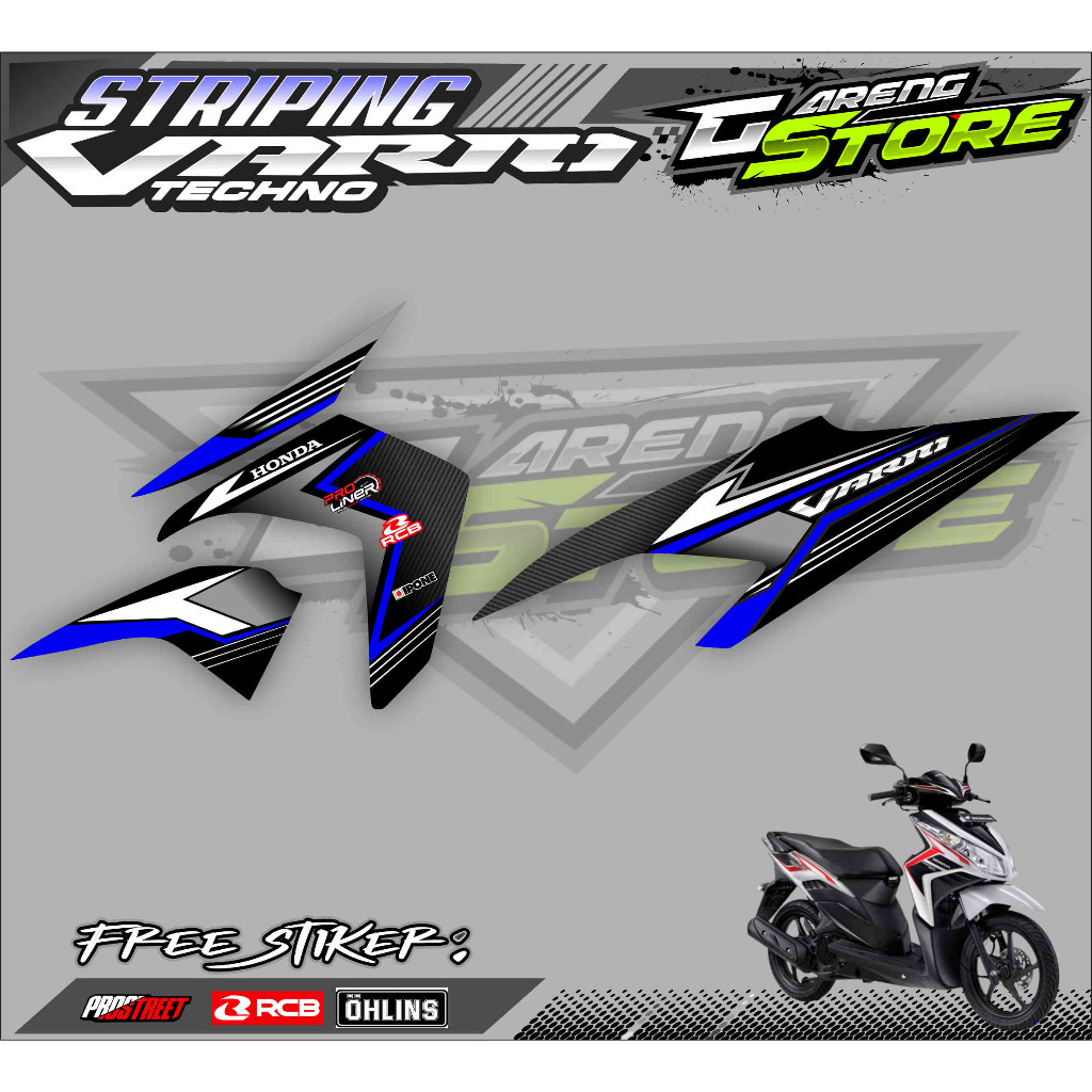 Striping Variasi Motor Vario Techno 110 / Sticker List Variasi Honda Vario Techno 110