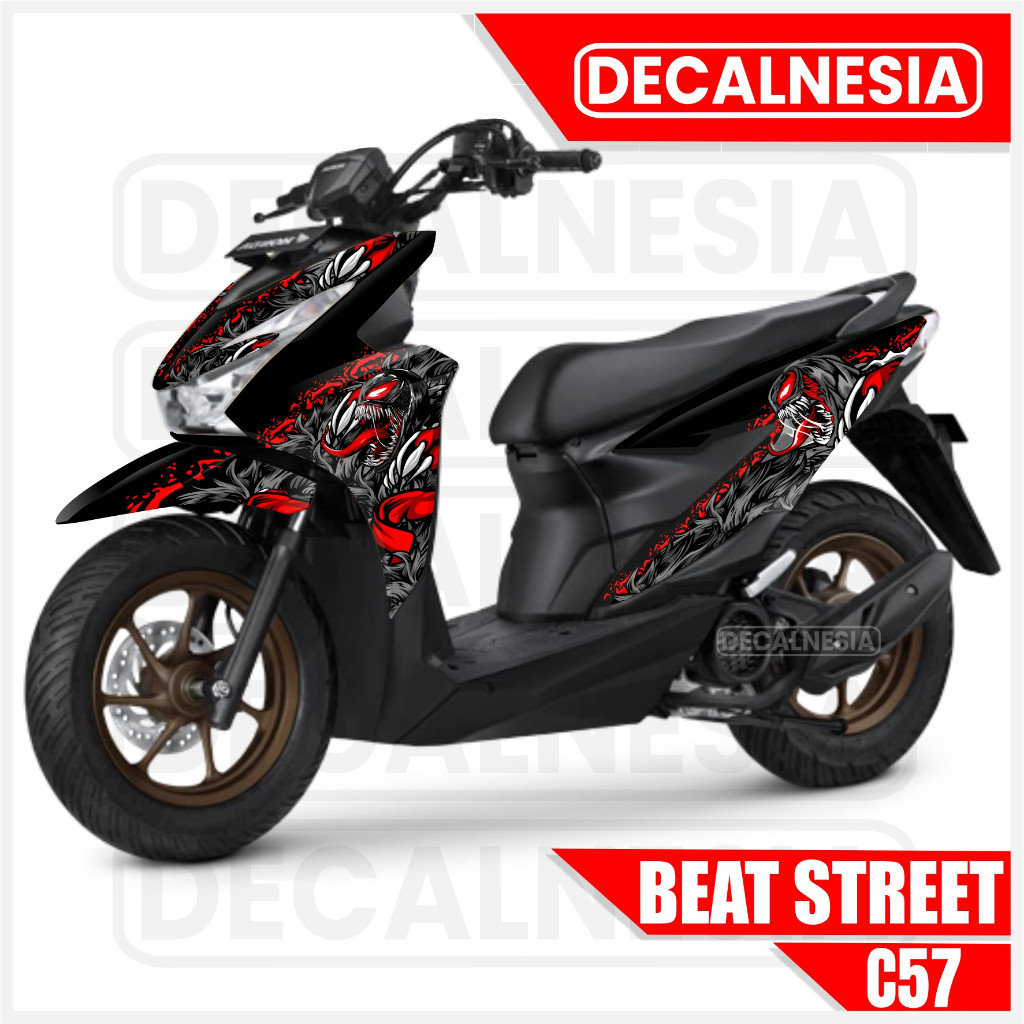 Stiker Decal Motor Beat Street 2024 New Full Body Variasi Sticker Racing Venom Modifikasi Road Race 