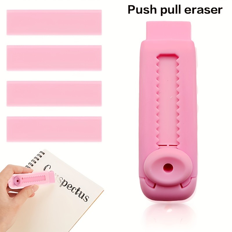 

1+4 Pencil Eraser Useful Labor-saving Push Pull Rubber Creative Wiping Stationery For Kids Students Drawing Writing School
