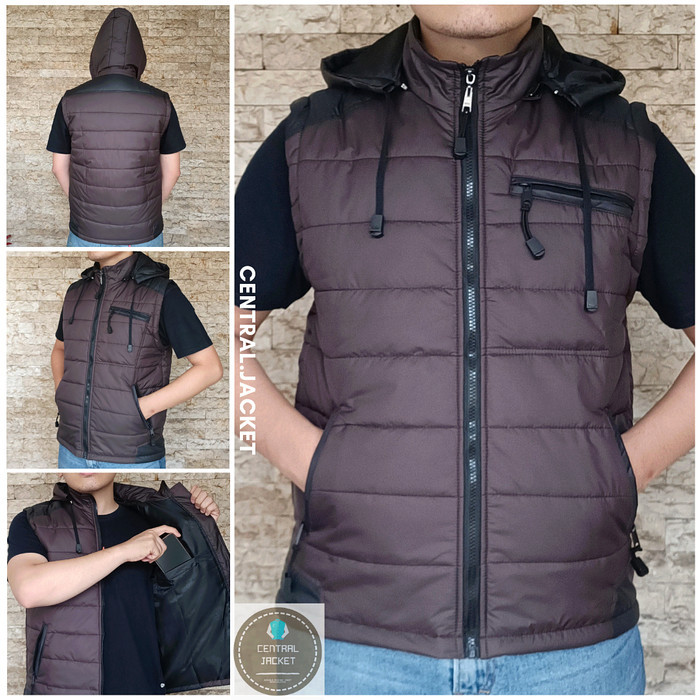 ROMPI PARASUT PRIA WATERPROOF - JAKET ROMPI MOTOR PRIA - Cokelat, XXXL