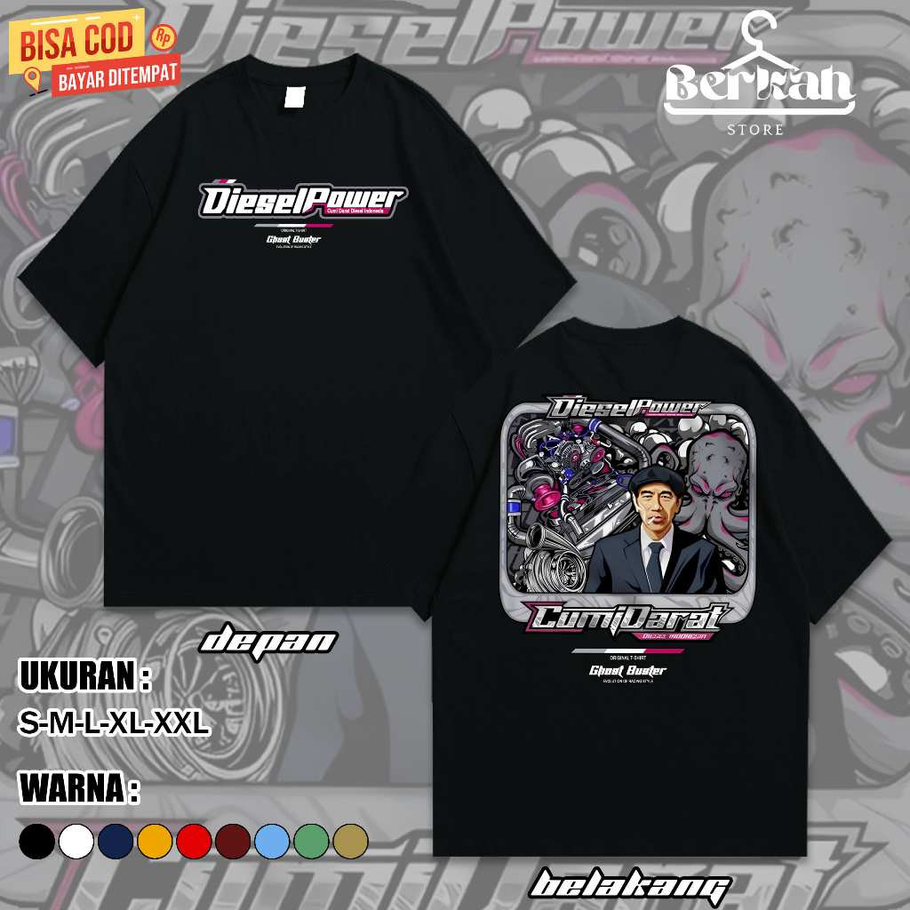 Kaos Diesel Power Turbo Machine Cumi Cumi Darat Diesel Gank Baju Racing Mekanik Disel War 2KD Innova